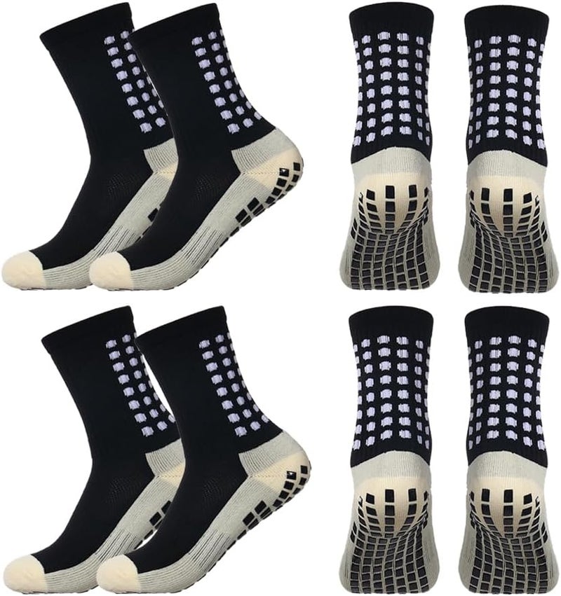 BUKEORE Store 4/6 Pairs Grip Soccer Socks Anti Slip Non Slip Men's Athletic Socks for Football Basketball Sports - Image 1